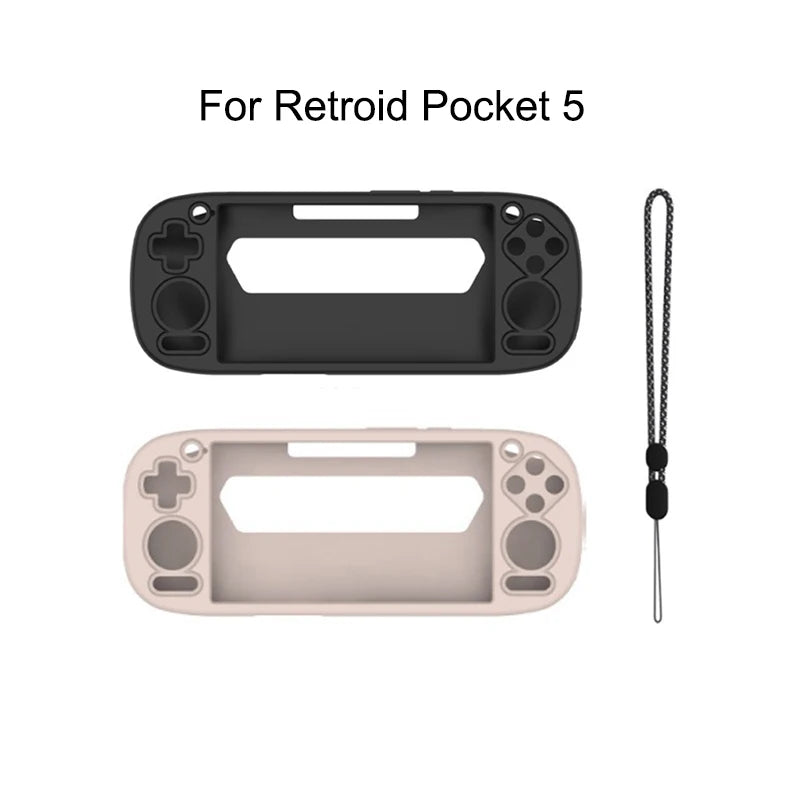 Silicone Protective Case for RP5 with Anti-drop Rope Anti-Scratch Full Cover Soft Shell for Retroid Pocket 5 Accessories